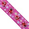 Designer&#x27;s Shop Ladybugs and flowers on Pink Burlap wired edge ribbons WR 63-5117, 2.5&#x22; x 10 yards